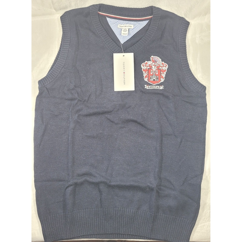 Tommy Hilfiger Kids Co-Ed School Uniform Sleeveless Sweater - Amistad - M 10/12